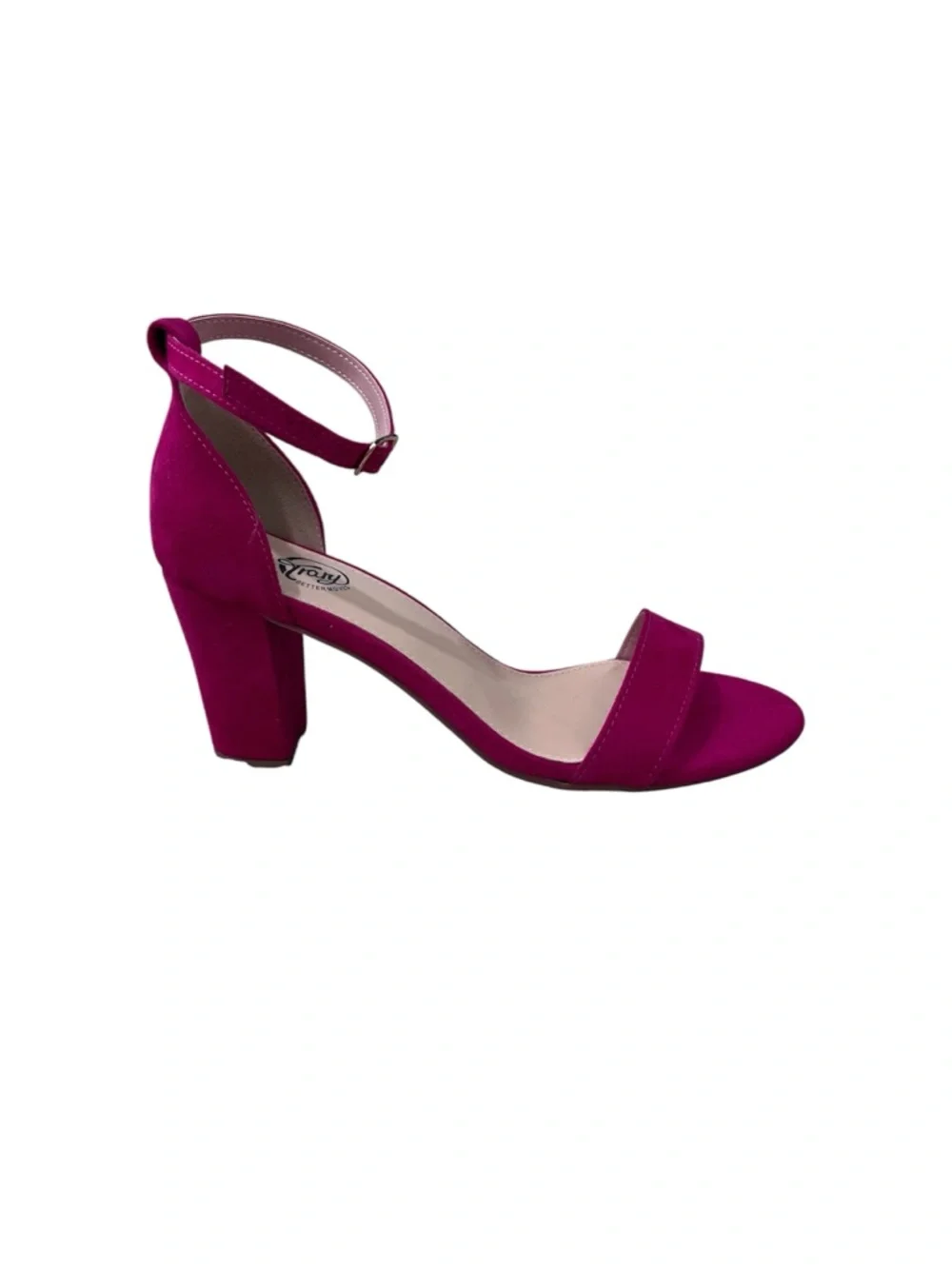Trary Fuchsia Block Heel Ankle-Strap Sandal - Women Size: 8 1/2